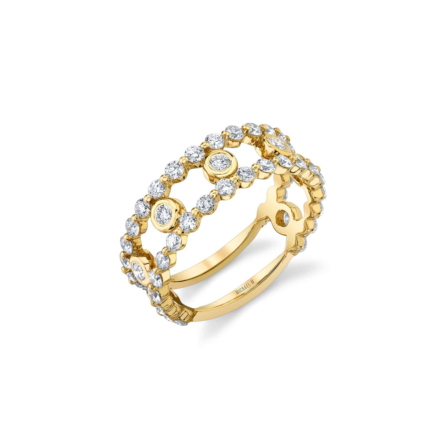 MICHAEL M Fashion Rings 14K Yellow Gold / 4 Cloud Stacked Ring B388YG-4