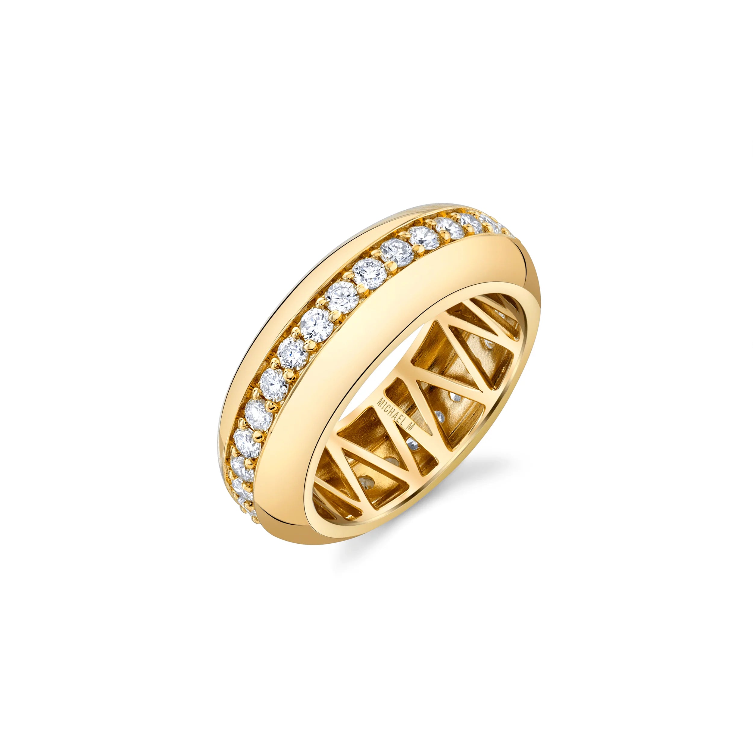 MICHAEL M Fashion Rings 14K Yellow Gold / 4 Orb Split Band F528