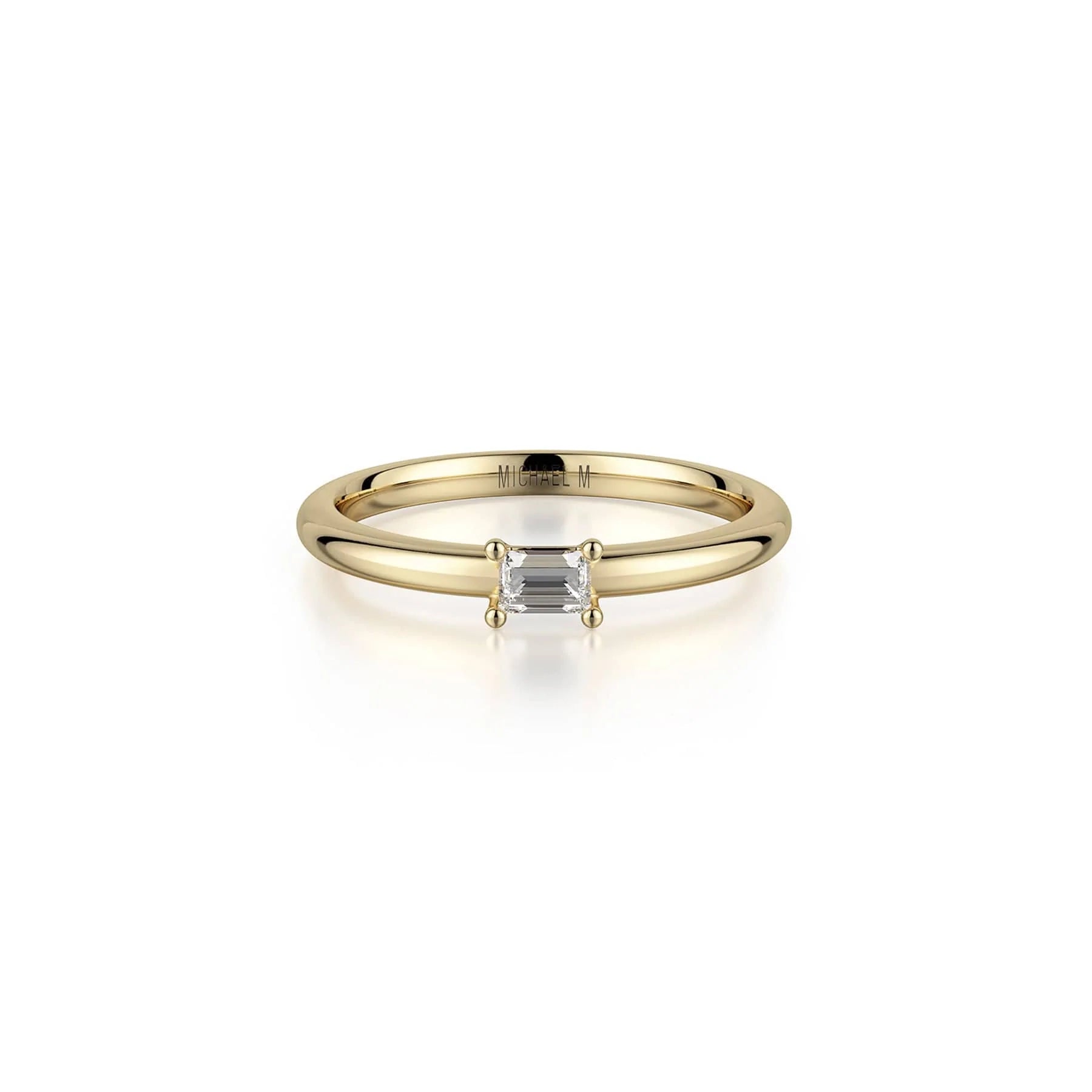 MICHAEL M Fashion Rings 14K Yellow Gold / 4 Petite Solitaire Diamond Ring B324-YG4