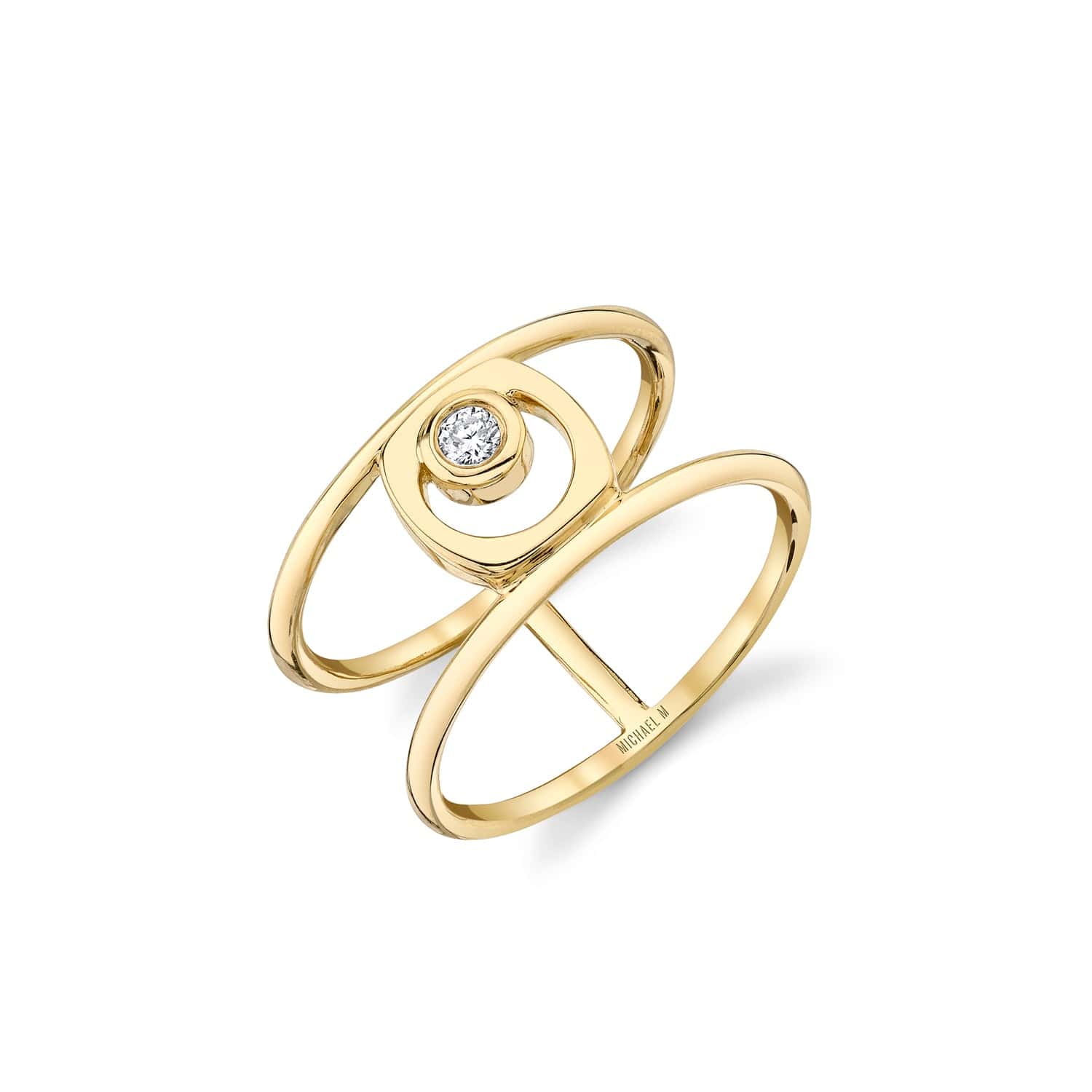 MICHAEL M Fashion Rings 14K Yellow Gold / 4 Signature Double Shank Ring F440