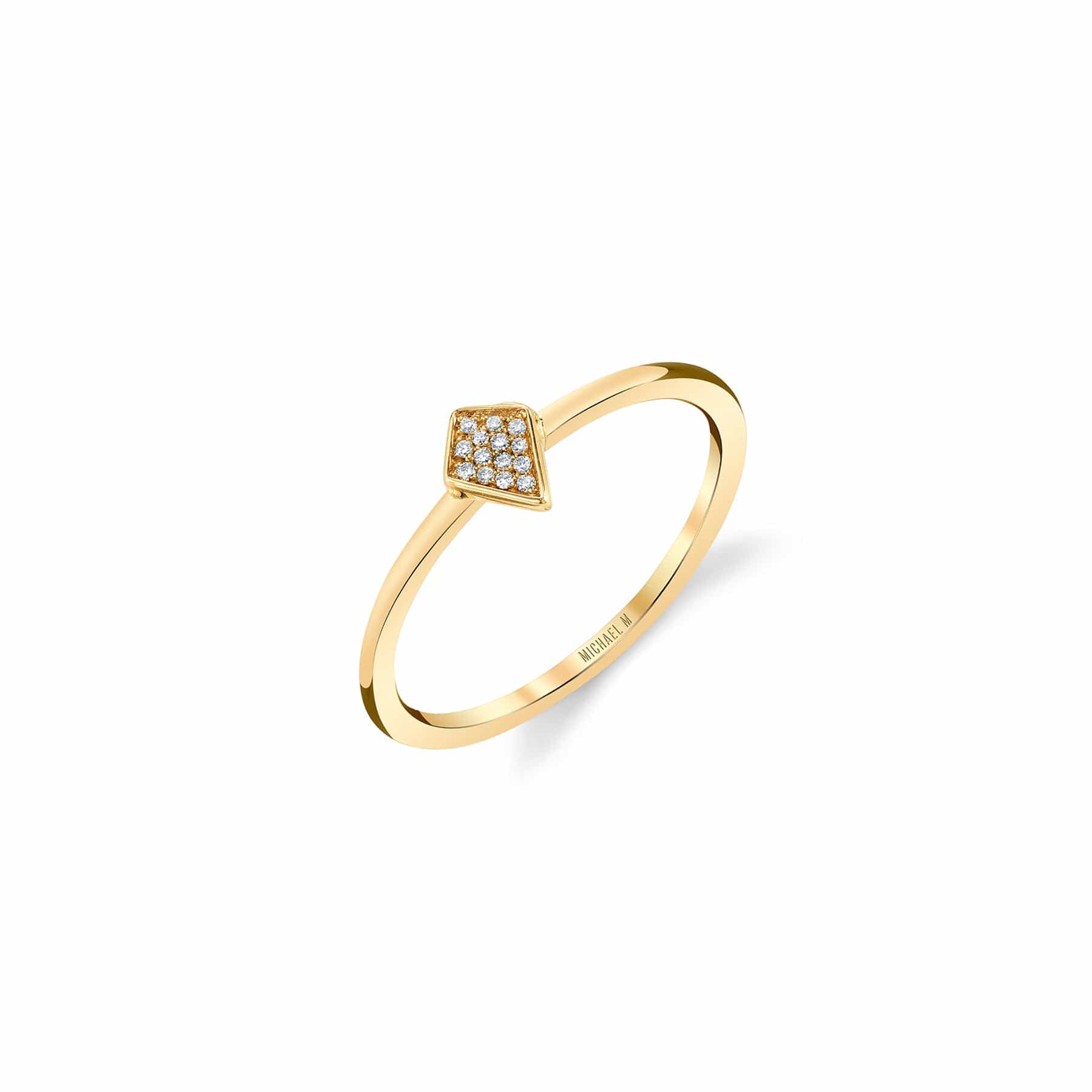 MICHAEL M Fashion Rings 14K Yellow Gold / 6.5 Micro Pavé Diamond Kite Ring F297-YG6.5