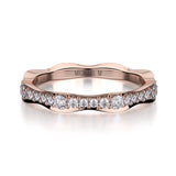MICHAEL M Fashion Rings 18K Rose Gold / 4.25 Wavy Diamond Cluster Band B300-RG4.25