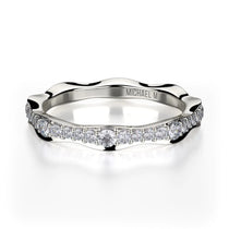 MICHAEL M Fashion Rings 18K White Gold / 4.25 Wavy Diamond Cluster Band B300-WG4.25