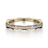 MICHAEL M Fashion Rings 18K Yellow Gold / 4.25 Wavy Diamond Cluster Band B300-YG4.25