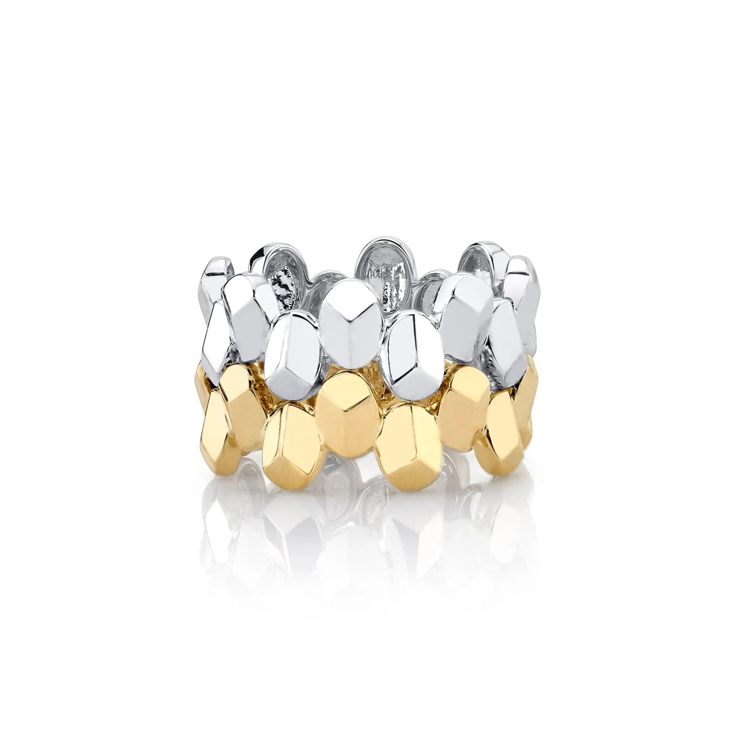 MICHAEL M Fashion Rings Carve Large Repeat Shape Ring