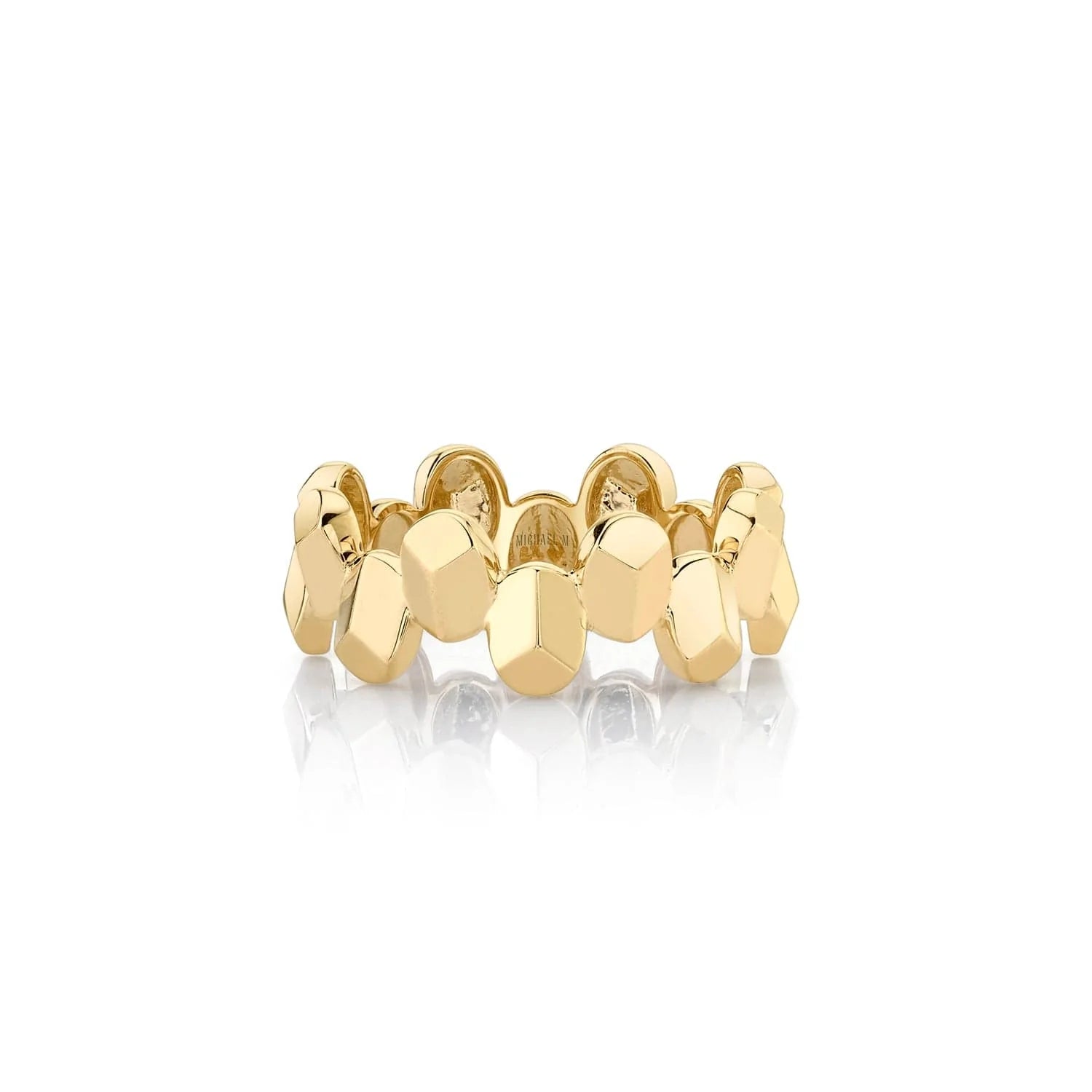 MICHAEL M Fashion Rings Carve Large Repeat Shape Ring