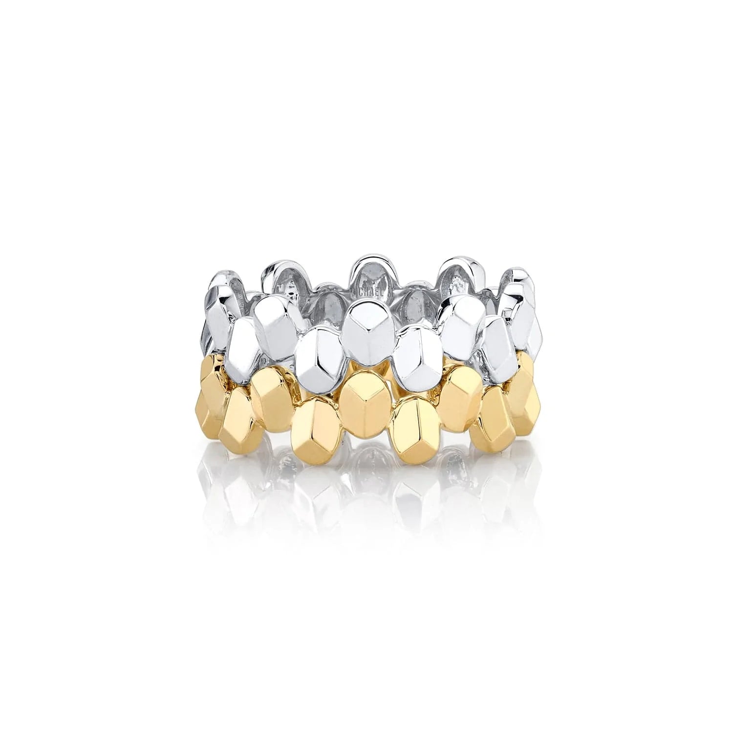 MICHAEL M Fashion Rings Carve Small Repeat Shape Ring