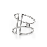 MICHAEL M Fashion Rings Double Band Diamond Bar Ring