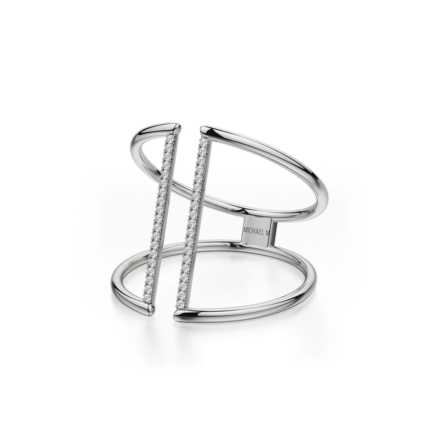 MICHAEL M Fashion Rings Double Band Diamond Bar Ring