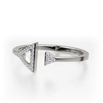 MICHAEL M Fashion Rings Double Diamond Triangle Ring