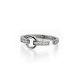 MICHAEL M Fashion Rings Enso Diamond Buckle Ring