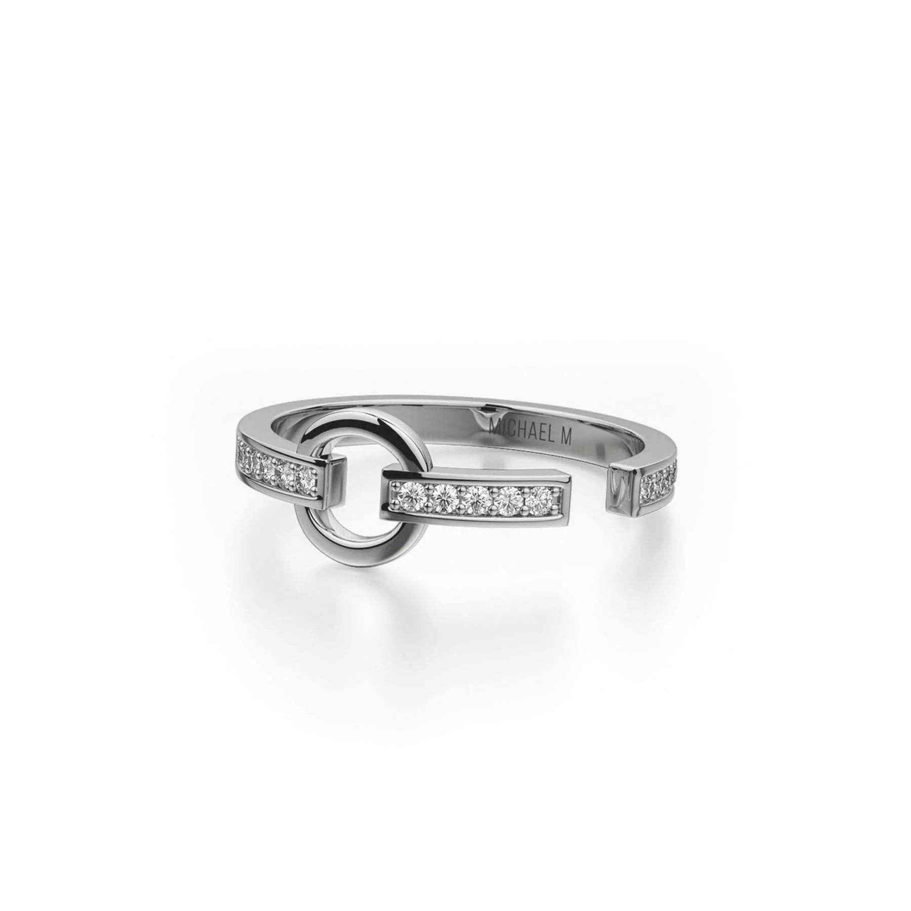 MICHAEL M Fashion Rings Enso Diamond Buckle Ring