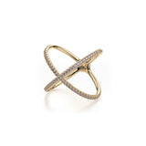 MICHAEL M Fashion Rings Open Criss Cross Diamond Ring