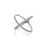 MICHAEL M Fashion Rings Open Criss Cross Diamond Ring