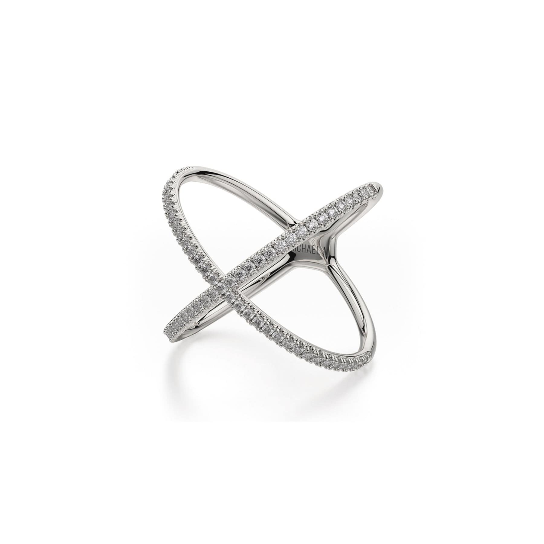 MICHAEL M Fashion Rings Open Criss Cross Diamond Ring