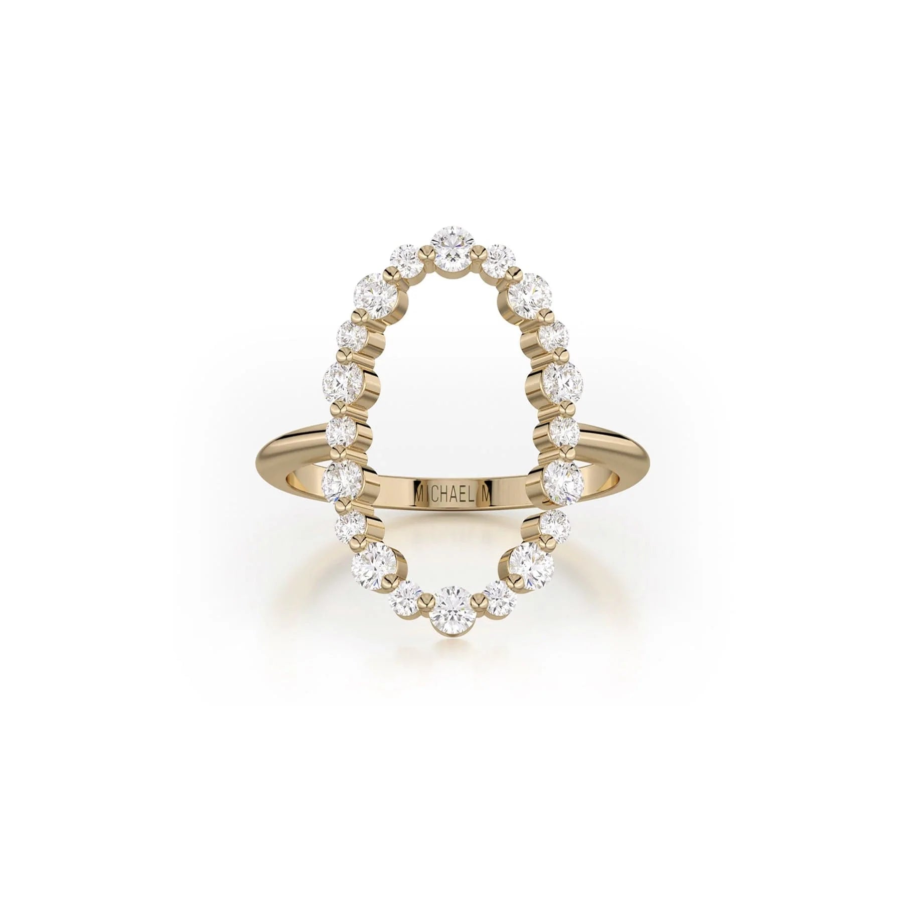MICHAEL M Fashion Rings Open Oval Diamond Cluster Ring