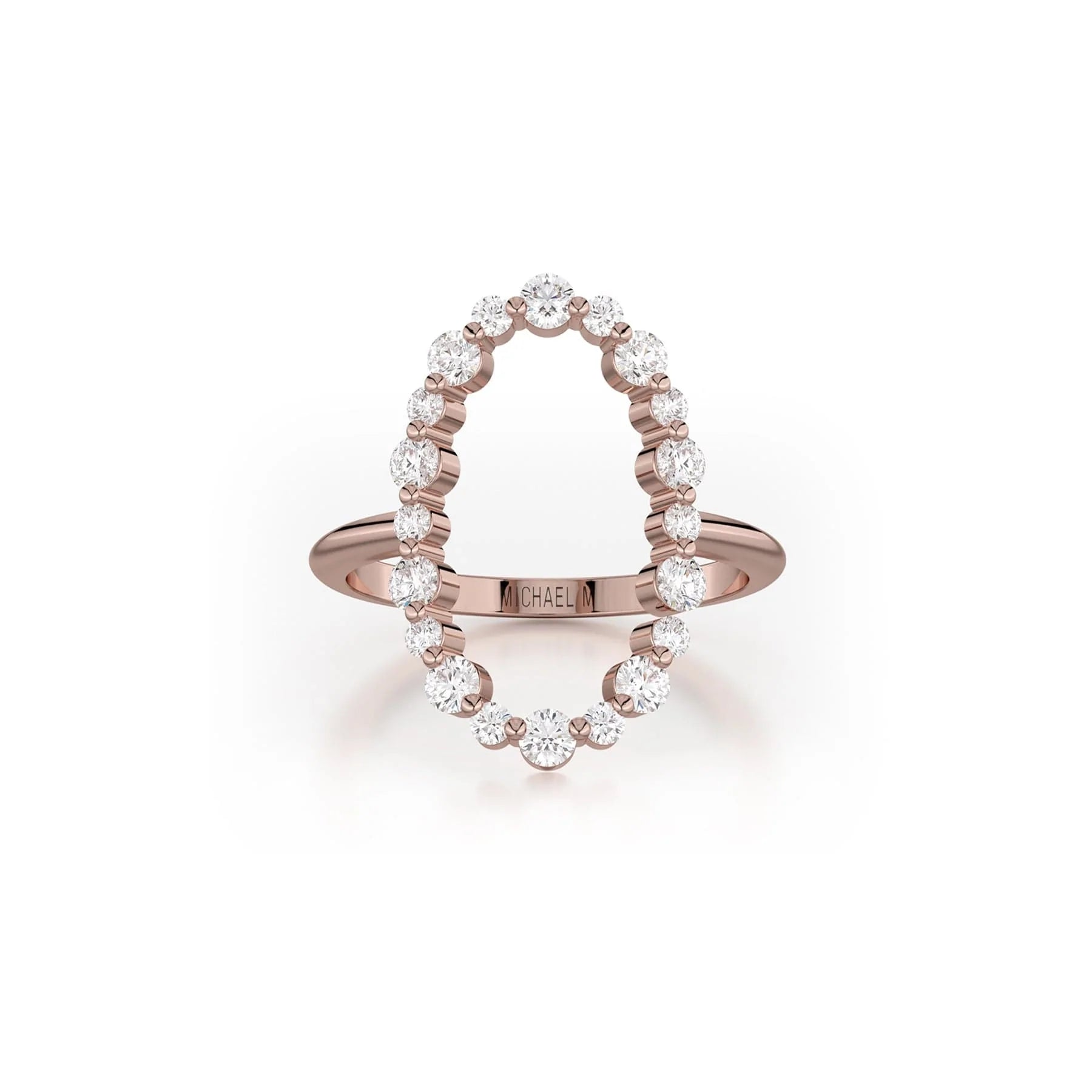 MICHAEL M Fashion Rings Open Oval Diamond Cluster Ring