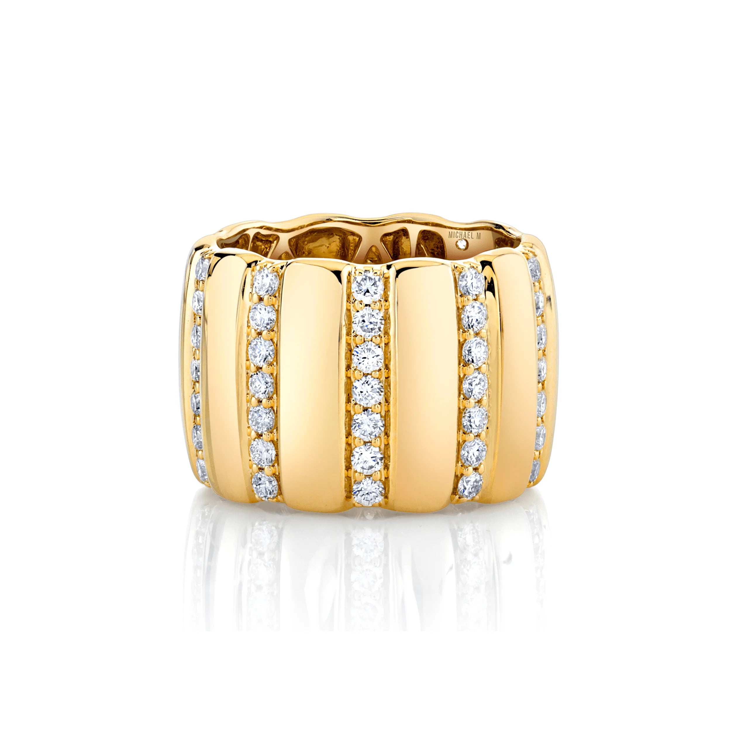 MICHAEL M Fashion Rings Orb Ribbed Ring