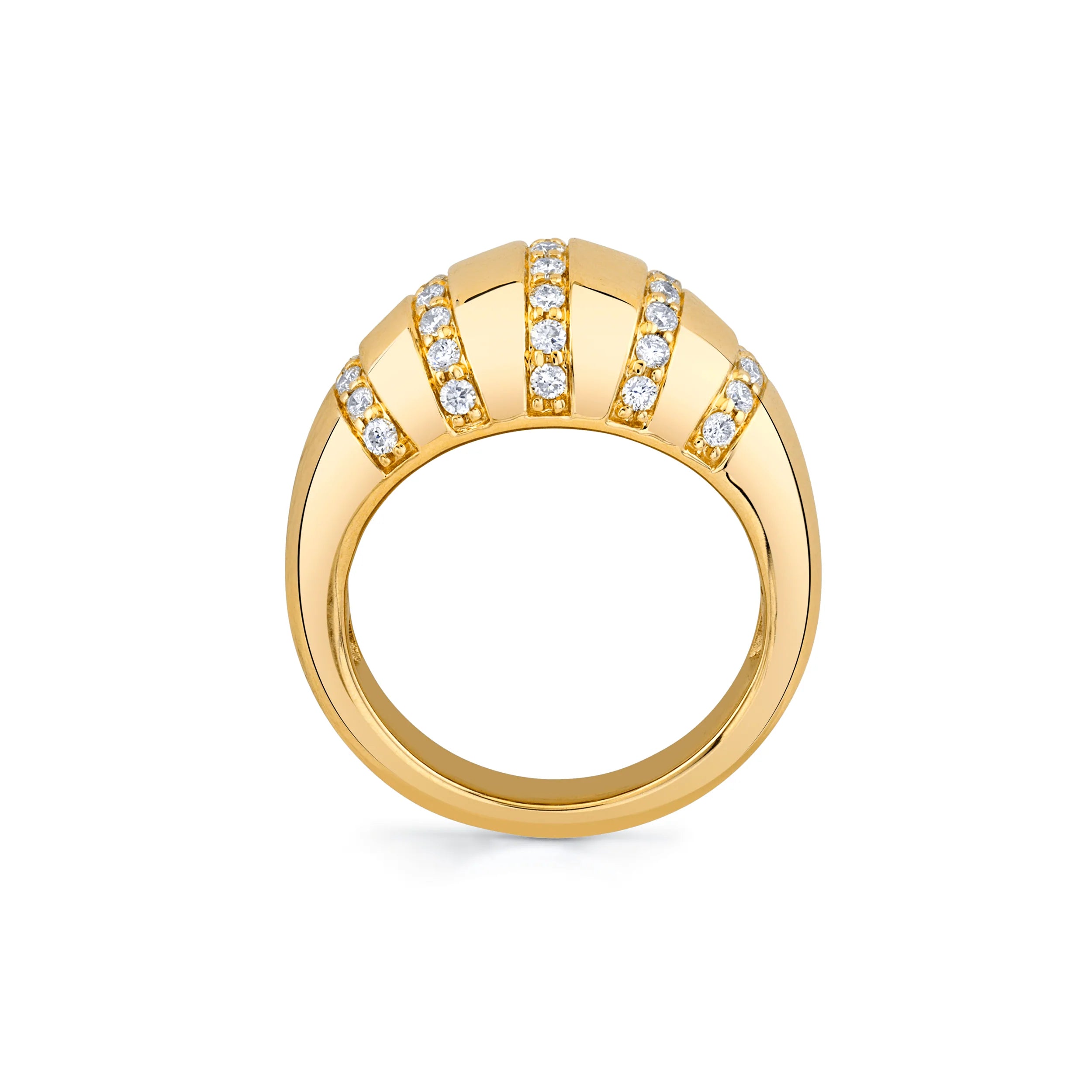 MICHAEL M Fashion Rings Orb Stripe Signet Ring