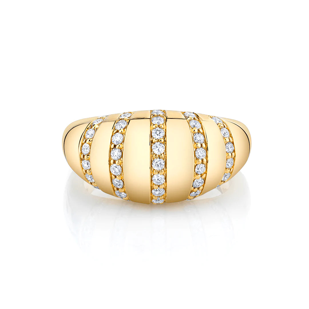 MICHAEL M Fashion Rings Orb Stripe Signet Ring