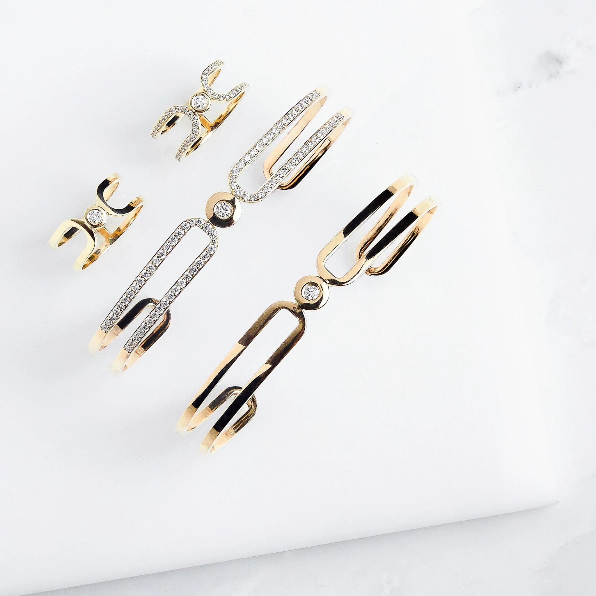 MICHAEL M Fashion Rings Pave Alignment Ring