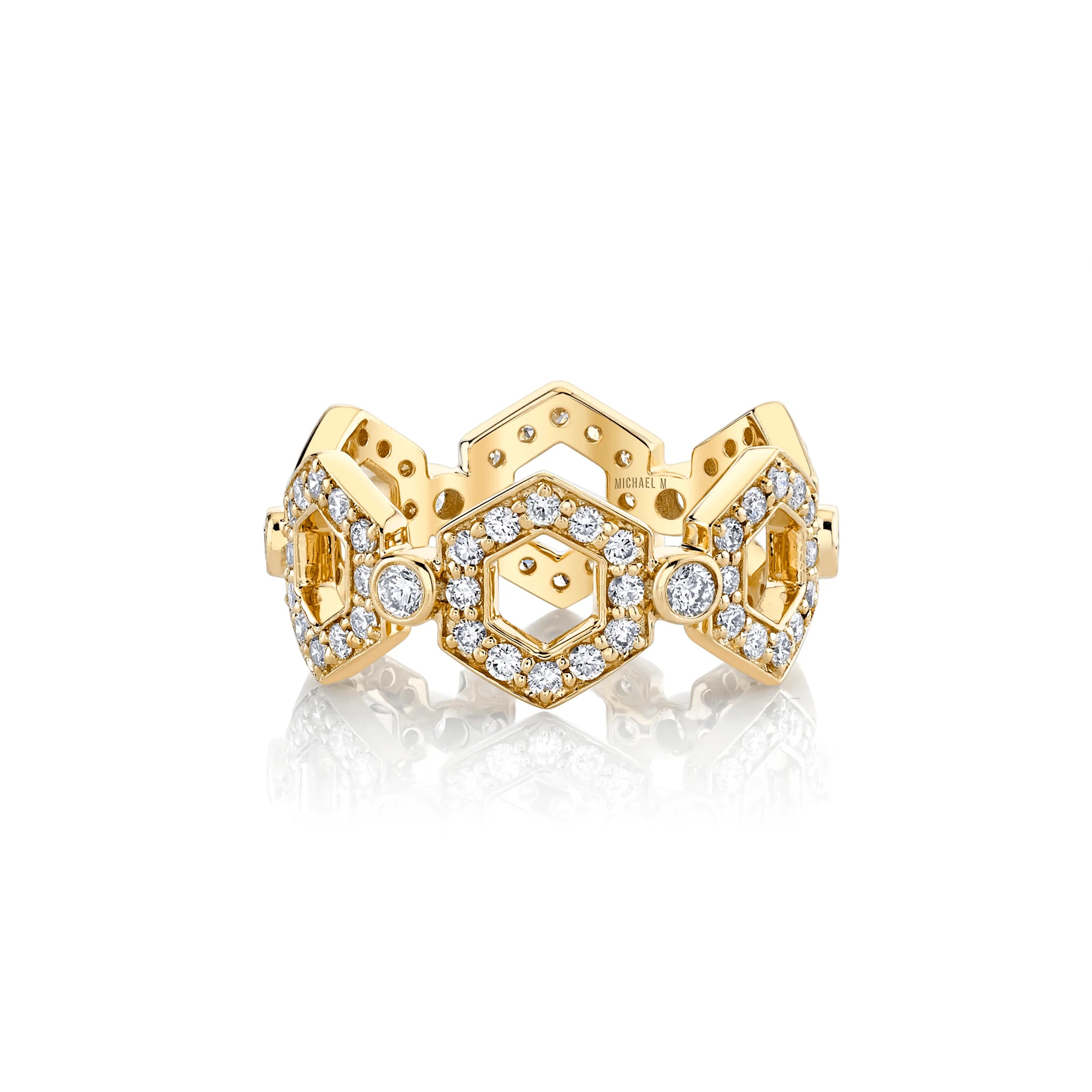 MICHAEL M Fashion Rings Pavé Hex Infinity Band