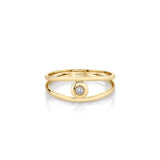 MICHAEL M Fashion Rings Round Bezel Double Shank Ring