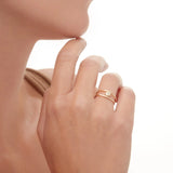 MICHAEL M Fashion Rings Round Bezel Double Shank Ring
