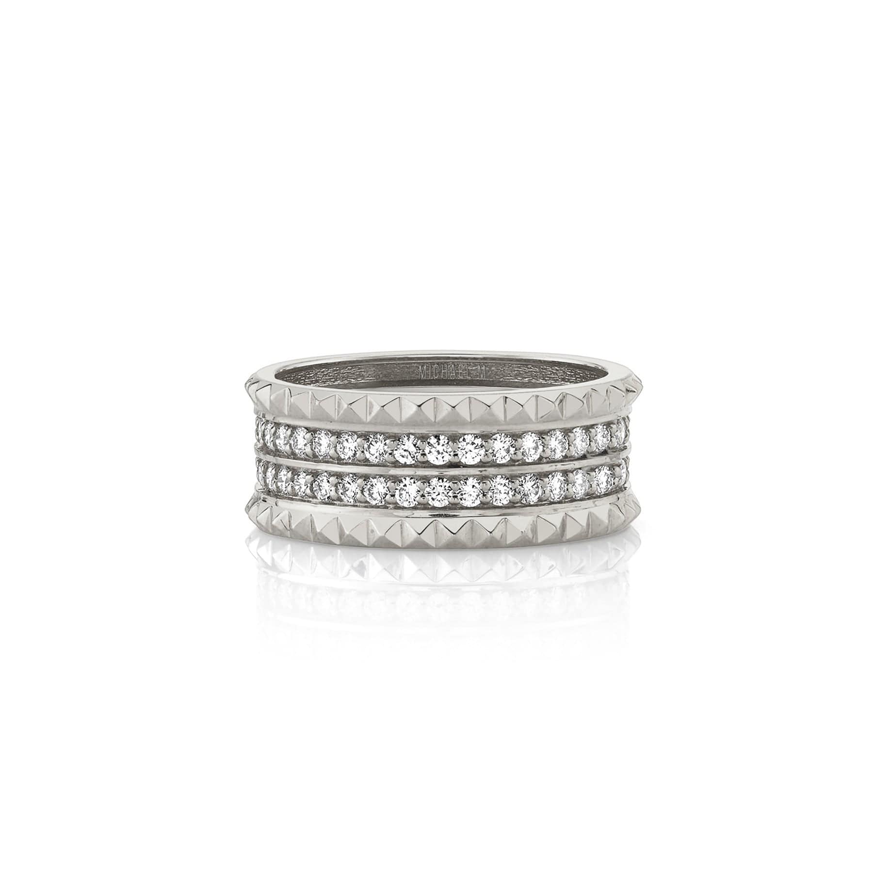 MICHAEL M Fashion Rings Tetra Double Pavé Band