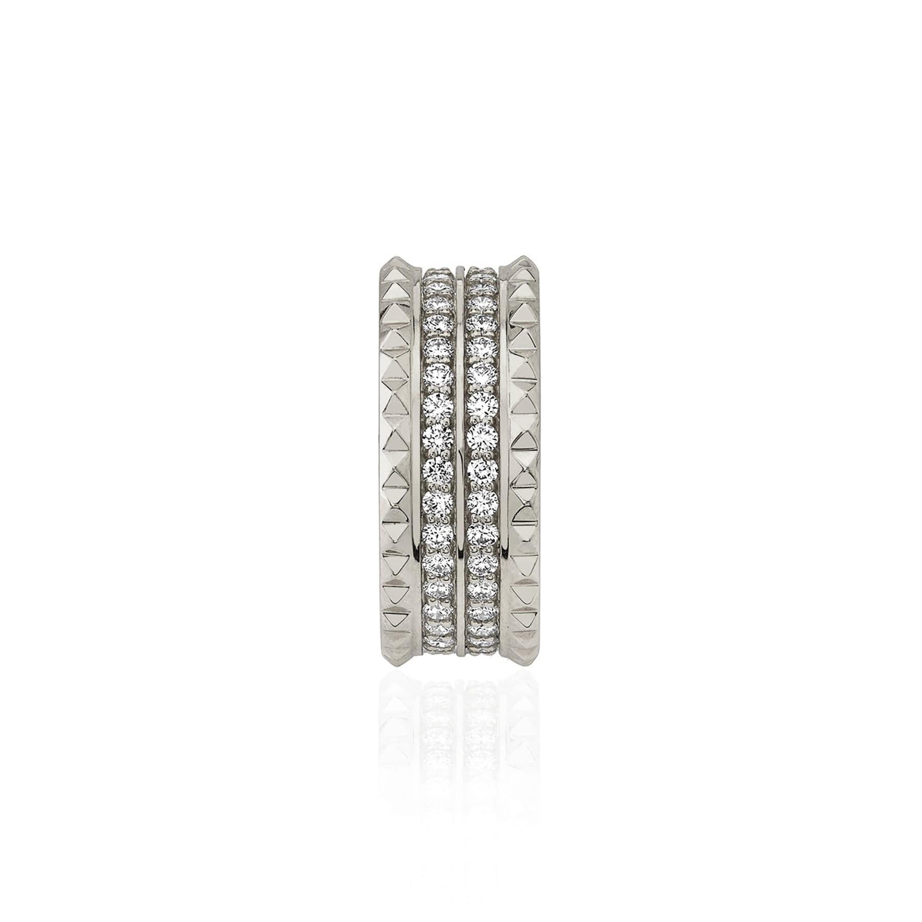 MICHAEL M Fashion Rings Tetra Double Pavé Band
