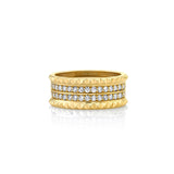 MICHAEL M Fashion Rings Tetra Double Pavé Band