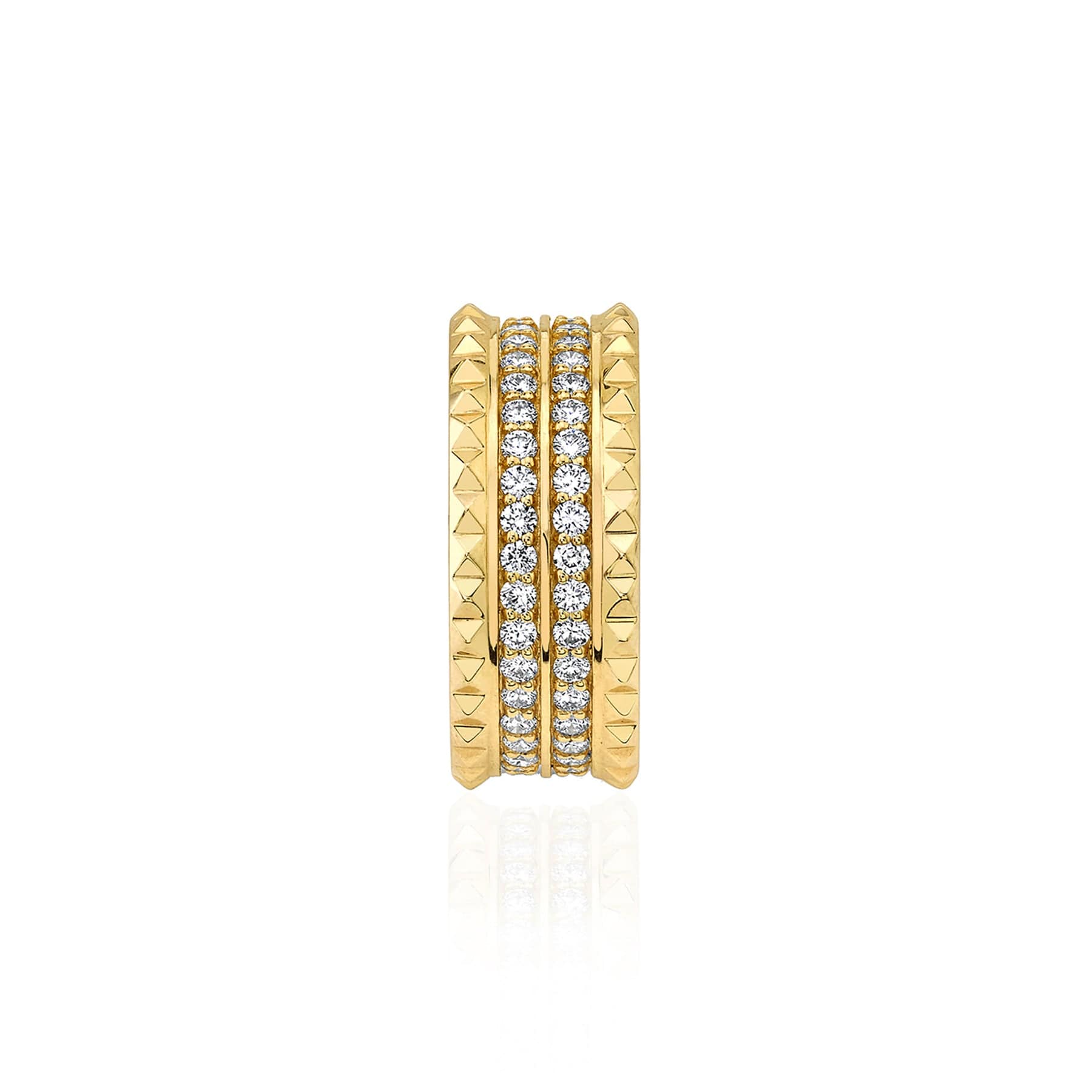 MICHAEL M Fashion Rings Tetra Double Pavé Band
