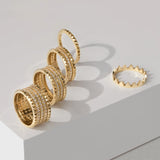 MICHAEL M Fashion Rings Tetra Triple Pavé Band