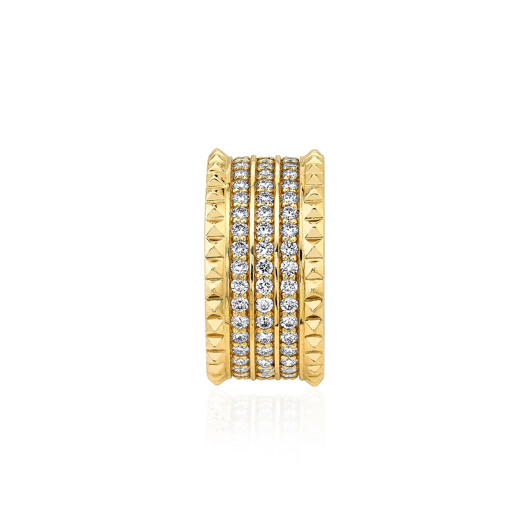 MICHAEL M Fashion Rings Tetra Triple Pavé Band