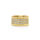 MICHAEL M Fashion Rings Tetra Triple Pavé Band