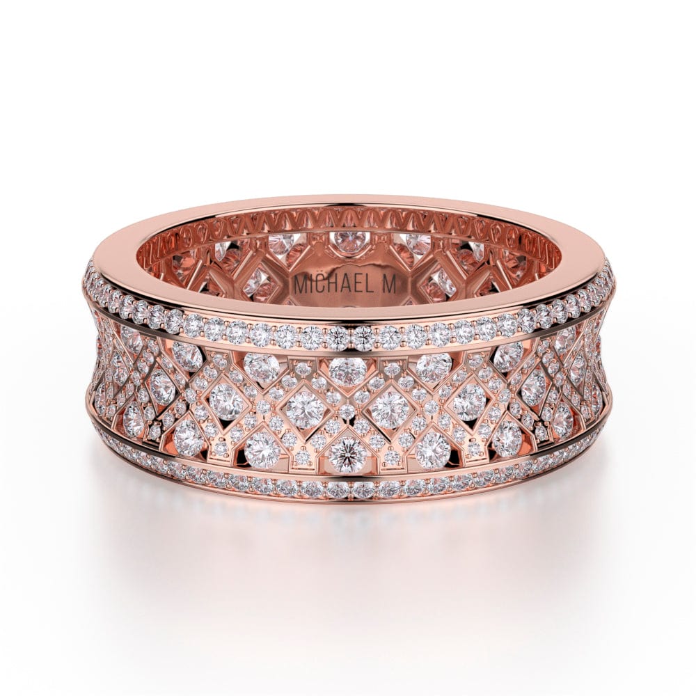 MICHAEL M High Jewelry 18K Rose Gold / 4 Eternity Diamond Band F145-RG4