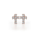 MICHAEL M High Jewelry 18K Rose Gold Mini Diamond Cross Earrings ER278RG