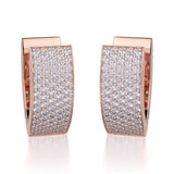MICHAEL M High Jewelry 18K Rose Gold Narrow Huggie Diamond Hoop Earrings MOB112RG