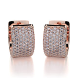 MICHAEL M High Jewelry 18K Rose Gold Wide Huggie Diamond Hoop Earrings MOB164RG