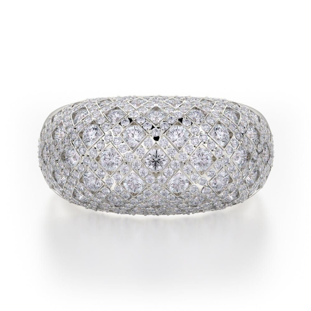 MICHAEL M High Jewelry 18K White Gold / 4 Dome Diamond Ring F144-WG4