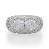 MICHAEL M High Jewelry 18K White Gold / 4 Dome Diamond Ring F144-WG4
