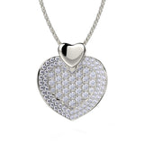 MICHAEL M High Jewelry 18K White Gold Diamond Filled Heart Pendant Necklace MH112L-WG