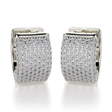 MICHAEL M High Jewelry 18K White Gold Huggie Diamond Hoop Earrings MOB107WG