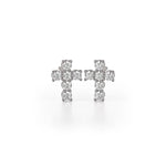 MICHAEL M High Jewelry 18K White Gold Mini Diamond Cross Earrings ER278WG