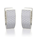 MICHAEL M High Jewelry 18K White Gold Narrow Huggie Diamond Hoop Earrings MOB112WG