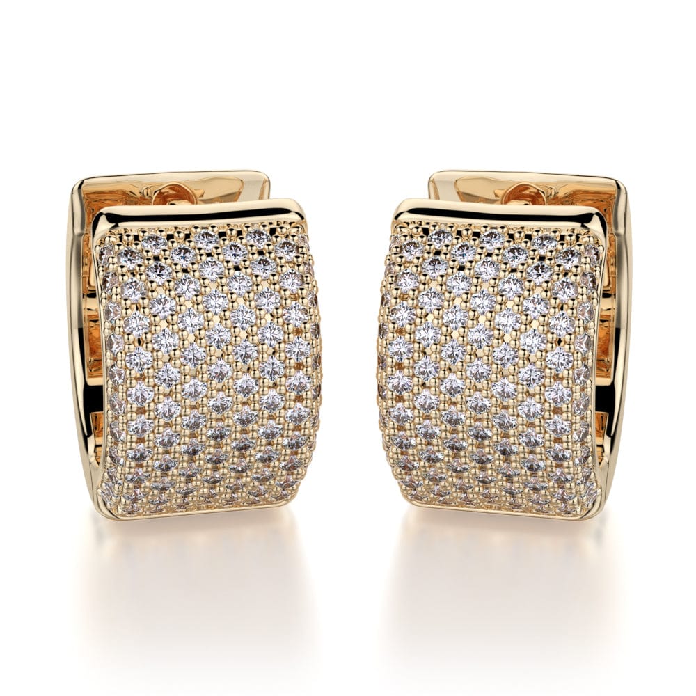 MICHAEL M High Jewelry 18K Yellow Gold Huggie Diamond Hoop Earrings MOB107YG