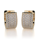 MICHAEL M High Jewelry 18K Yellow Gold Wide Huggie Diamond Hoop Earrings MOB164YG
