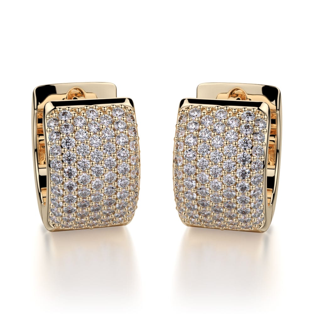 MICHAEL M High Jewelry 18K Yellow Gold Wide Huggie Diamond Hoop Earrings MOB164YG