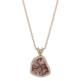 MICHAEL M High Jewelry Brown Raw Diamond Halo Pendant P214
