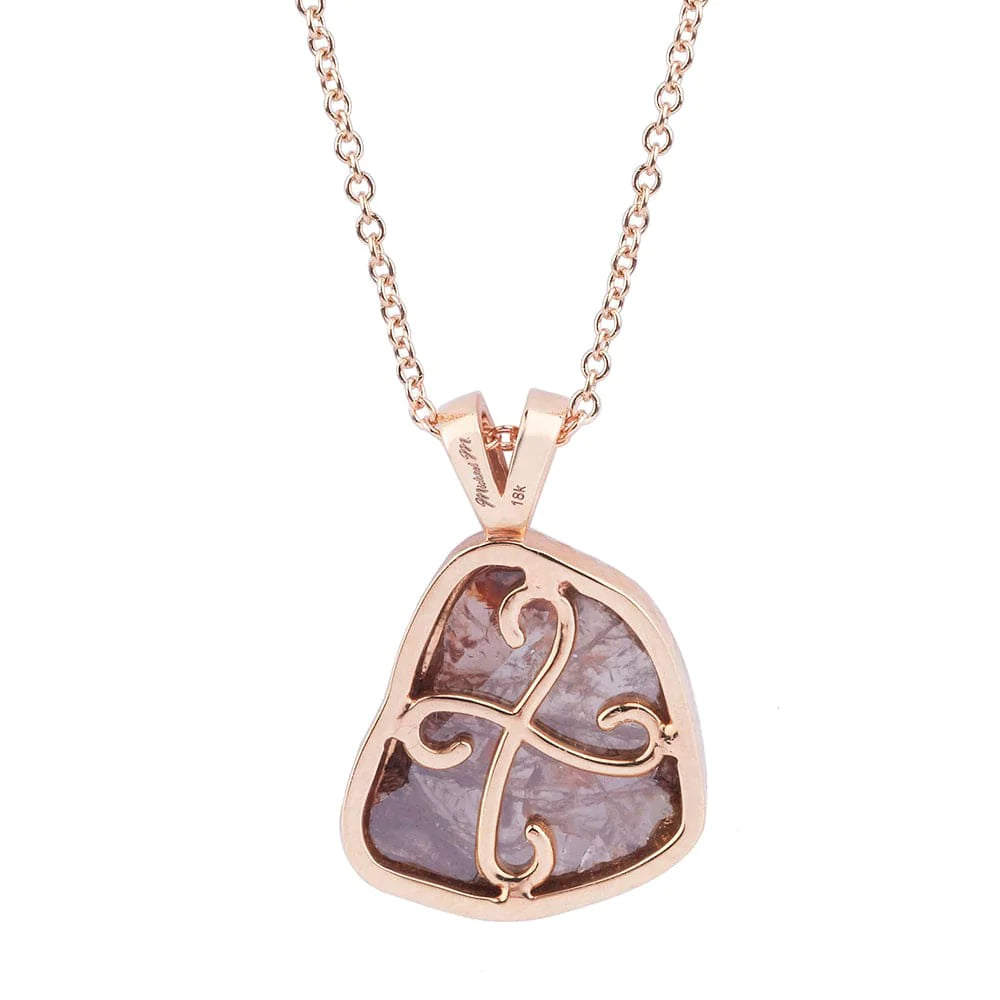 MICHAEL M High Jewelry Brown Raw Diamond Halo Pendant P214